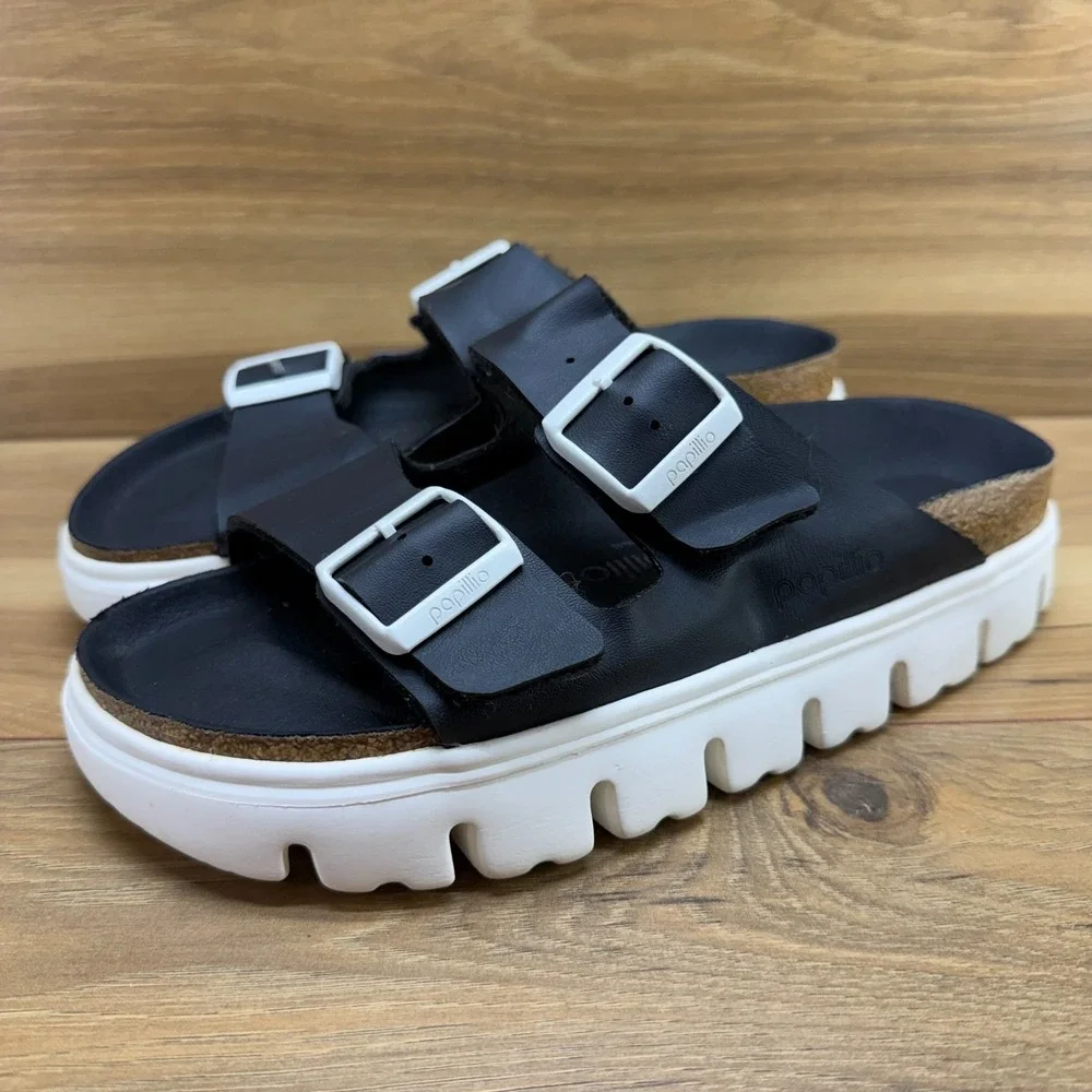 Birkenstock Papillio Arizona Vegan Platform Sandals 8 N EU 39 Chunky Travel Walk
